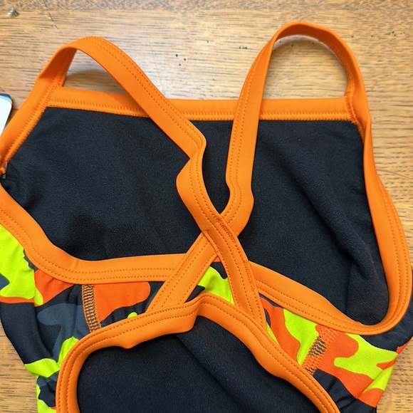 Speedo Youth Competitive Pro LT Swimsuit - Black/Orange/green cami - size 20 - Picture 7 of 8